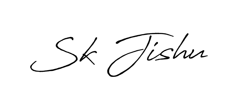 How to make Sk Jishu name signature. Use Antro_Vectra_Bolder style for creating short signs online. This is the latest handwritten sign. Sk Jishu signature style 7 images and pictures png