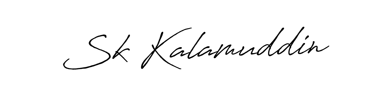 How to make Sk Kalamuddin name signature. Use Antro_Vectra_Bolder style for creating short signs online. This is the latest handwritten sign. Sk Kalamuddin signature style 7 images and pictures png