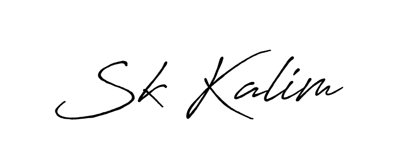 How to make Sk Kalim name signature. Use Antro_Vectra_Bolder style for creating short signs online. This is the latest handwritten sign. Sk Kalim signature style 7 images and pictures png