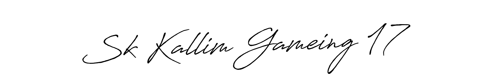 How to make Sk Kallim Gameing 17 name signature. Use Antro_Vectra_Bolder style for creating short signs online. This is the latest handwritten sign. Sk Kallim Gameing 17 signature style 7 images and pictures png