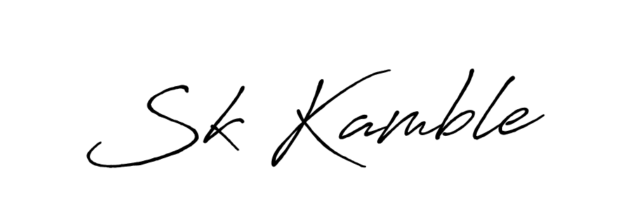 Create a beautiful signature design for name Sk Kamble. With this signature (Antro_Vectra_Bolder) fonts, you can make a handwritten signature for free. Sk Kamble signature style 7 images and pictures png