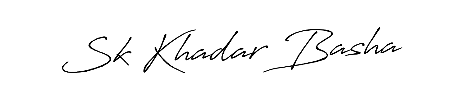 Sk Khadar Basha stylish signature style. Best Handwritten Sign (Antro_Vectra_Bolder) for my name. Handwritten Signature Collection Ideas for my name Sk Khadar Basha. Sk Khadar Basha signature style 7 images and pictures png