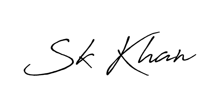 Sk Khan stylish signature style. Best Handwritten Sign (Antro_Vectra_Bolder) for my name. Handwritten Signature Collection Ideas for my name Sk Khan. Sk Khan signature style 7 images and pictures png