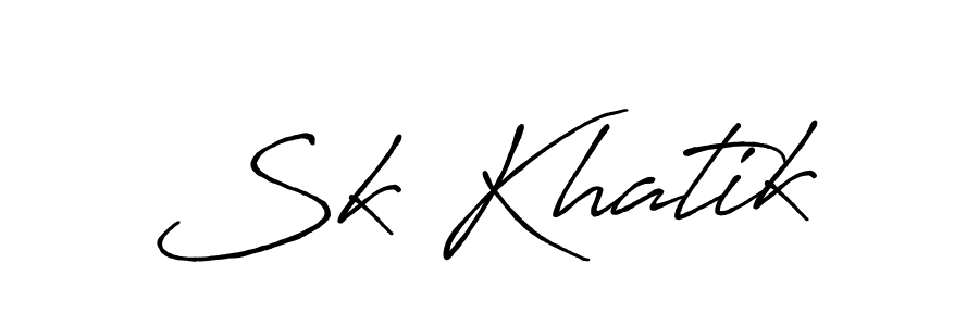Sk Khatik stylish signature style. Best Handwritten Sign (Antro_Vectra_Bolder) for my name. Handwritten Signature Collection Ideas for my name Sk Khatik. Sk Khatik signature style 7 images and pictures png