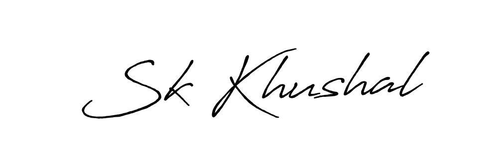 Create a beautiful signature design for name Sk Khushal. With this signature (Antro_Vectra_Bolder) fonts, you can make a handwritten signature for free. Sk Khushal signature style 7 images and pictures png