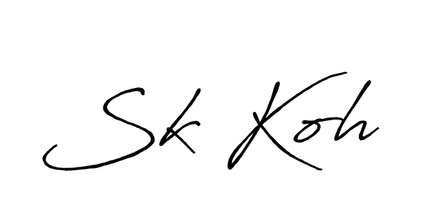 Use a signature maker to create a handwritten signature online. With this signature software, you can design (Antro_Vectra_Bolder) your own signature for name Sk Koh. Sk Koh signature style 7 images and pictures png