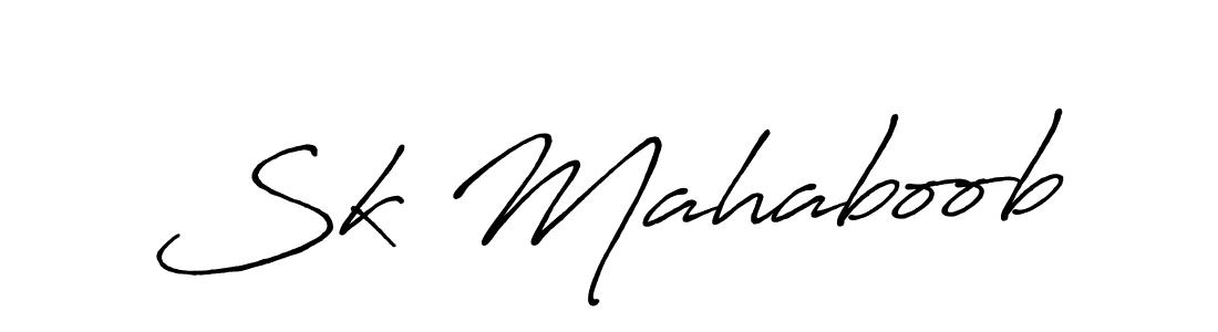 How to make Sk Mahaboob name signature. Use Antro_Vectra_Bolder style for creating short signs online. This is the latest handwritten sign. Sk Mahaboob signature style 7 images and pictures png