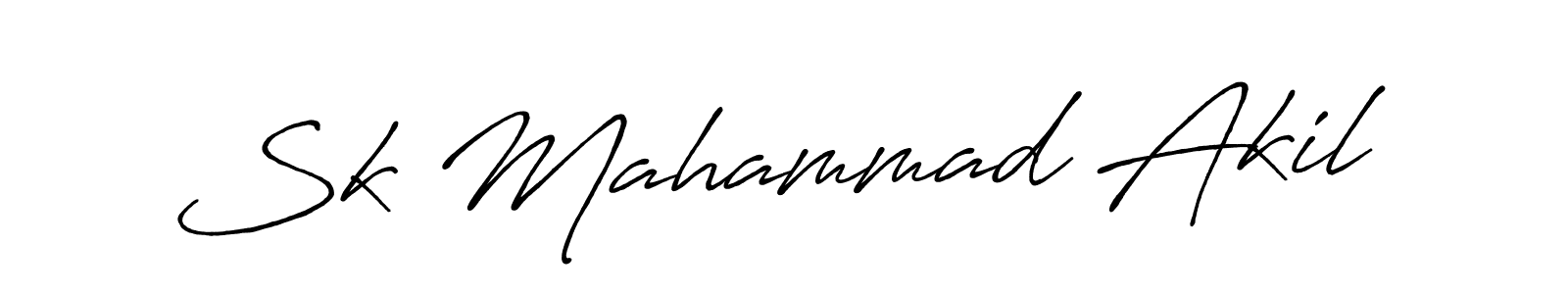 Make a beautiful signature design for name Sk Mahammad Akil. With this signature (Antro_Vectra_Bolder) style, you can create a handwritten signature for free. Sk Mahammad Akil signature style 7 images and pictures png