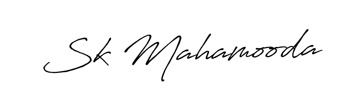 How to make Sk Mahamooda name signature. Use Antro_Vectra_Bolder style for creating short signs online. This is the latest handwritten sign. Sk Mahamooda signature style 7 images and pictures png