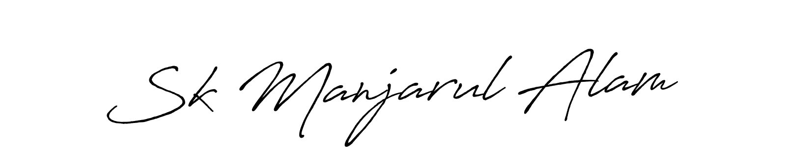 Sk Manjarul Alam stylish signature style. Best Handwritten Sign (Antro_Vectra_Bolder) for my name. Handwritten Signature Collection Ideas for my name Sk Manjarul Alam. Sk Manjarul Alam signature style 7 images and pictures png