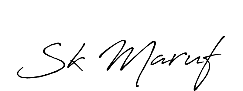 Make a beautiful signature design for name Sk Maruf. With this signature (Antro_Vectra_Bolder) style, you can create a handwritten signature for free. Sk Maruf signature style 7 images and pictures png