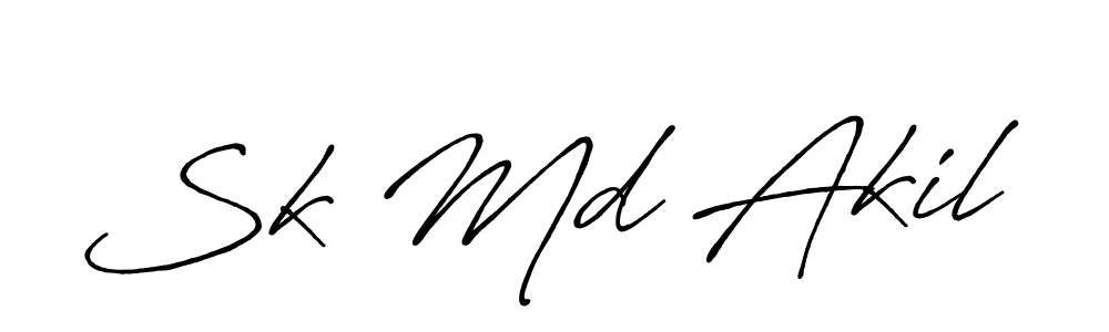 How to make Sk Md Akil signature? Antro_Vectra_Bolder is a professional autograph style. Create handwritten signature for Sk Md Akil name. Sk Md Akil signature style 7 images and pictures png