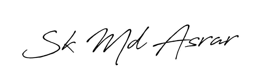 How to make Sk Md Asrar name signature. Use Antro_Vectra_Bolder style for creating short signs online. This is the latest handwritten sign. Sk Md Asrar signature style 7 images and pictures png