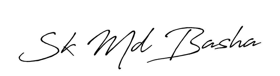 Design your own signature with our free online signature maker. With this signature software, you can create a handwritten (Antro_Vectra_Bolder) signature for name Sk Md Basha. Sk Md Basha signature style 7 images and pictures png