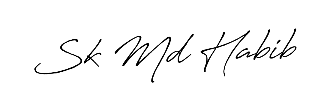How to make Sk Md Habib signature? Antro_Vectra_Bolder is a professional autograph style. Create handwritten signature for Sk Md Habib name. Sk Md Habib signature style 7 images and pictures png
