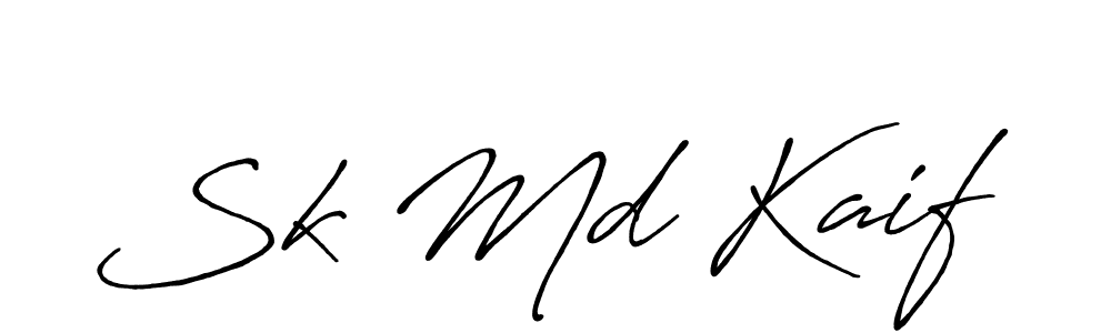 How to make Sk Md Kaif name signature. Use Antro_Vectra_Bolder style for creating short signs online. This is the latest handwritten sign. Sk Md Kaif signature style 7 images and pictures png