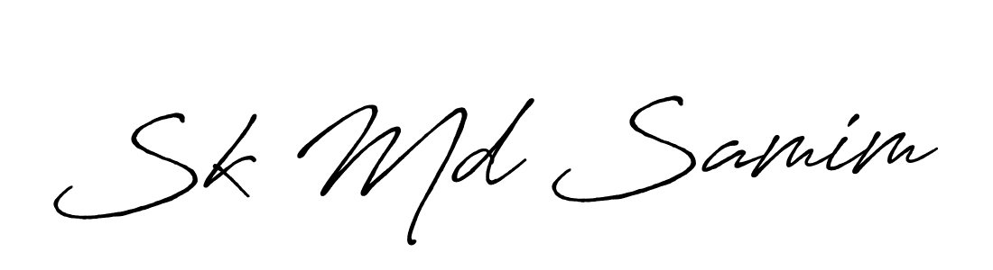 Create a beautiful signature design for name Sk Md Samim. With this signature (Antro_Vectra_Bolder) fonts, you can make a handwritten signature for free. Sk Md Samim signature style 7 images and pictures png