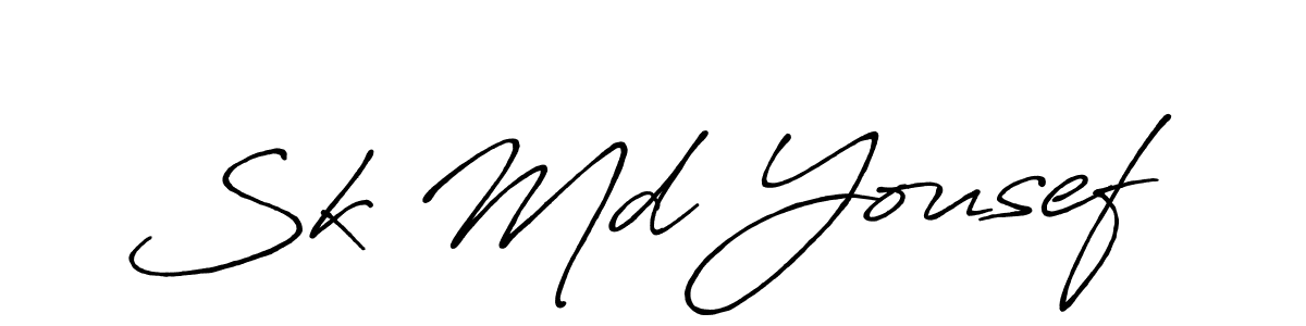 Use a signature maker to create a handwritten signature online. With this signature software, you can design (Antro_Vectra_Bolder) your own signature for name Sk Md Yousef. Sk Md Yousef signature style 7 images and pictures png