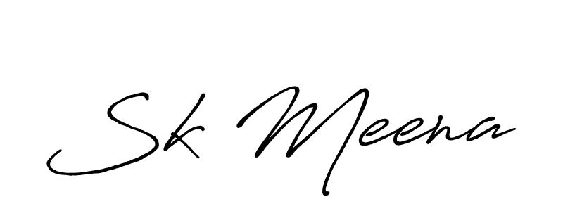 Sk Meena stylish signature style. Best Handwritten Sign (Antro_Vectra_Bolder) for my name. Handwritten Signature Collection Ideas for my name Sk Meena. Sk Meena signature style 7 images and pictures png