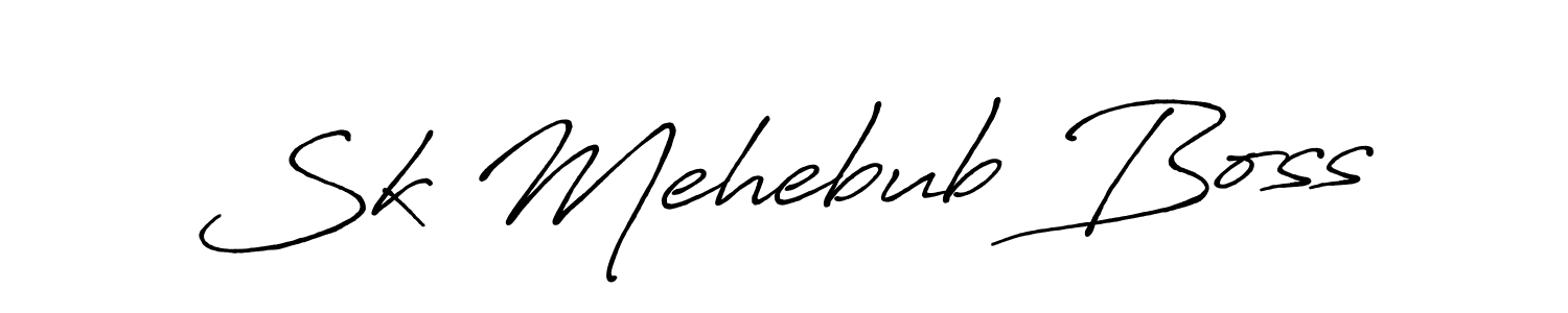 Sk Mehebub Boss stylish signature style. Best Handwritten Sign (Antro_Vectra_Bolder) for my name. Handwritten Signature Collection Ideas for my name Sk Mehebub Boss. Sk Mehebub Boss signature style 7 images and pictures png