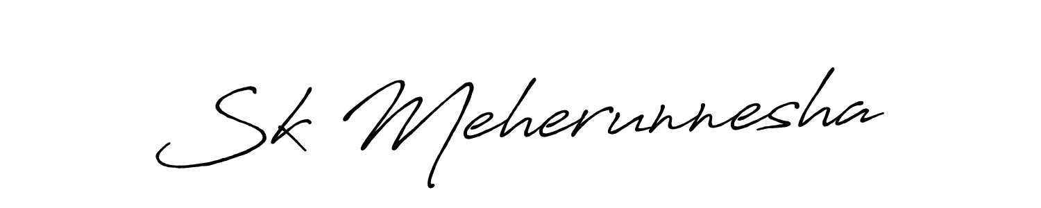 Make a beautiful signature design for name Sk Meherunnesha. With this signature (Antro_Vectra_Bolder) style, you can create a handwritten signature for free. Sk Meherunnesha signature style 7 images and pictures png