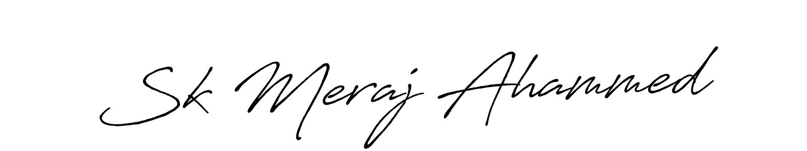 Make a beautiful signature design for name Sk Meraj Ahammed. With this signature (Antro_Vectra_Bolder) style, you can create a handwritten signature for free. Sk Meraj Ahammed signature style 7 images and pictures png