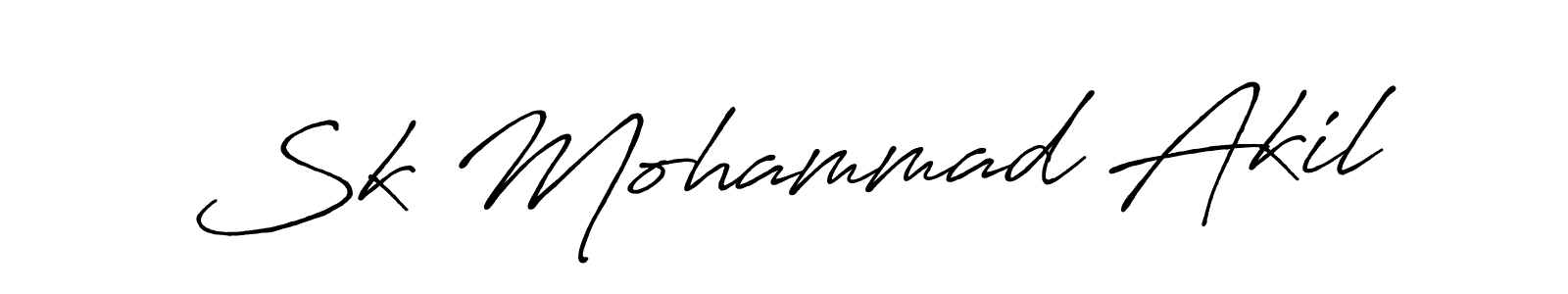 Antro_Vectra_Bolder is a professional signature style that is perfect for those who want to add a touch of class to their signature. It is also a great choice for those who want to make their signature more unique. Get Sk Mohammad Akil name to fancy signature for free. Sk Mohammad Akil signature style 7 images and pictures png