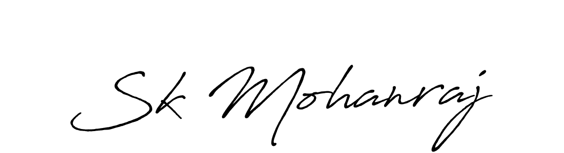 Use a signature maker to create a handwritten signature online. With this signature software, you can design (Antro_Vectra_Bolder) your own signature for name Sk Mohanraj. Sk Mohanraj signature style 7 images and pictures png