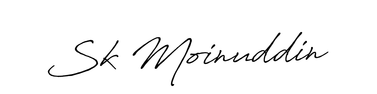 Create a beautiful signature design for name Sk Moinuddin. With this signature (Antro_Vectra_Bolder) fonts, you can make a handwritten signature for free. Sk Moinuddin signature style 7 images and pictures png