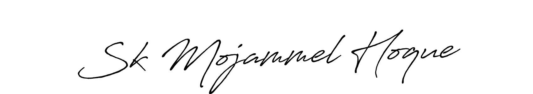 How to make Sk Mojammel Hoque name signature. Use Antro_Vectra_Bolder style for creating short signs online. This is the latest handwritten sign. Sk Mojammel Hoque signature style 7 images and pictures png