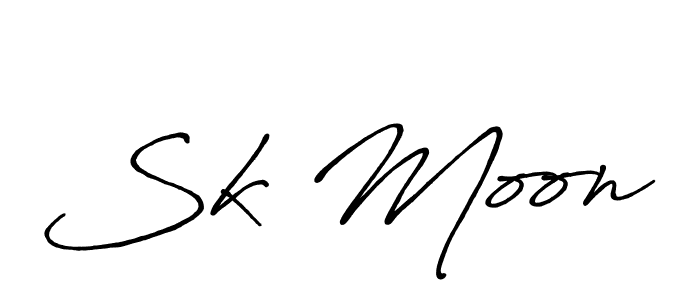 Also we have Sk Moon name is the best signature style. Create professional handwritten signature collection using Antro_Vectra_Bolder autograph style. Sk Moon signature style 7 images and pictures png