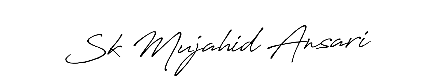 Antro_Vectra_Bolder is a professional signature style that is perfect for those who want to add a touch of class to their signature. It is also a great choice for those who want to make their signature more unique. Get Sk Mujahid Ansari name to fancy signature for free. Sk Mujahid Ansari signature style 7 images and pictures png