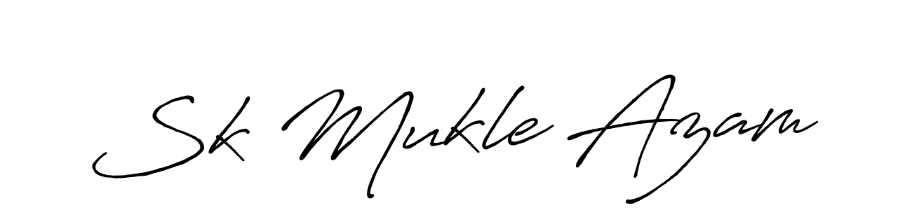 How to make Sk Mukle Azam name signature. Use Antro_Vectra_Bolder style for creating short signs online. This is the latest handwritten sign. Sk Mukle Azam signature style 7 images and pictures png