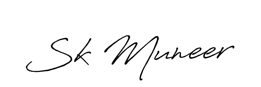 Make a beautiful signature design for name Sk Muneer. With this signature (Antro_Vectra_Bolder) style, you can create a handwritten signature for free. Sk Muneer signature style 7 images and pictures png