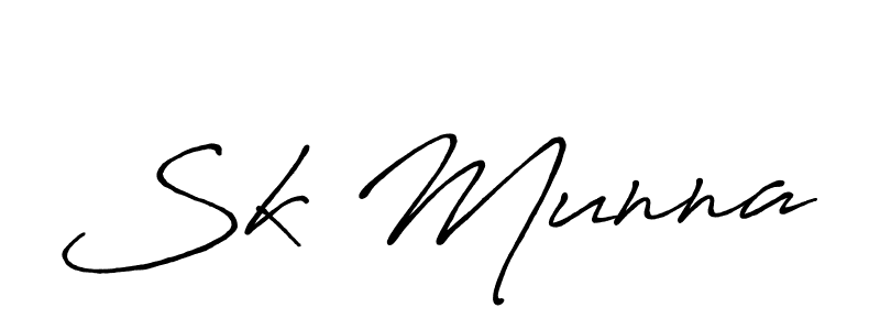 Use a signature maker to create a handwritten signature online. With this signature software, you can design (Antro_Vectra_Bolder) your own signature for name Sk Munna. Sk Munna signature style 7 images and pictures png