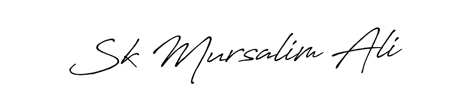 Use a signature maker to create a handwritten signature online. With this signature software, you can design (Antro_Vectra_Bolder) your own signature for name Sk Mursalim Ali. Sk Mursalim Ali signature style 7 images and pictures png