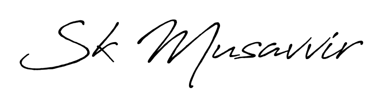 Designed for modern professionals: Sk Musavvir name signature crafted with Antro_Vectra_Bolder script. Ready for digital PDF workflows. Sk Musavvir signature style 7 images and pictures png