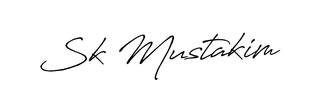 Make a beautiful signature design for name Sk Mustakim. With this signature (Antro_Vectra_Bolder) style, you can create a handwritten signature for free. Sk Mustakim signature style 7 images and pictures png