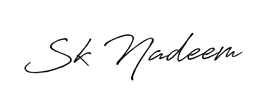 Also You can easily find your signature by using the search form. We will create Sk Nadeem name handwritten signature images for you free of cost using Antro_Vectra_Bolder sign style. Sk Nadeem signature style 7 images and pictures png