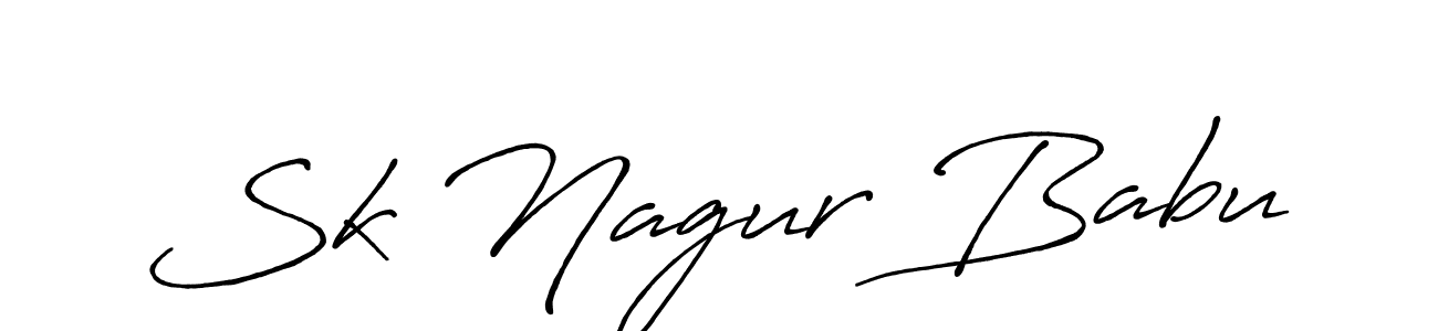 Create a beautiful signature design for name Sk Nagur Babu. With this signature (Antro_Vectra_Bolder) fonts, you can make a handwritten signature for free. Sk Nagur Babu signature style 7 images and pictures png