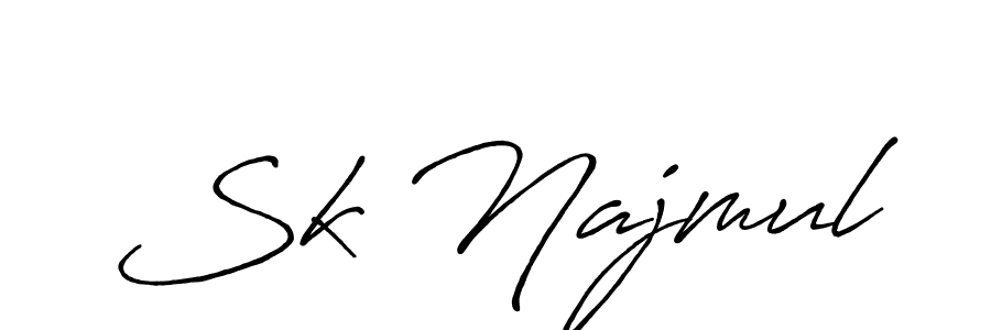 Sk Najmul stylish signature style. Best Handwritten Sign (Antro_Vectra_Bolder) for my name. Handwritten Signature Collection Ideas for my name Sk Najmul. Sk Najmul signature style 7 images and pictures png