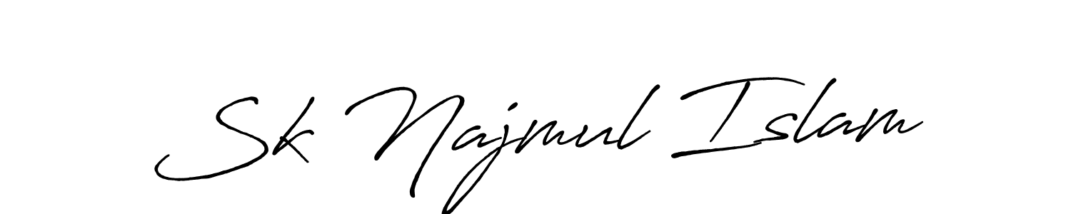 Design your own signature with our free online signature maker. With this signature software, you can create a handwritten (Antro_Vectra_Bolder) signature for name Sk Najmul Islam. Sk Najmul Islam signature style 7 images and pictures png