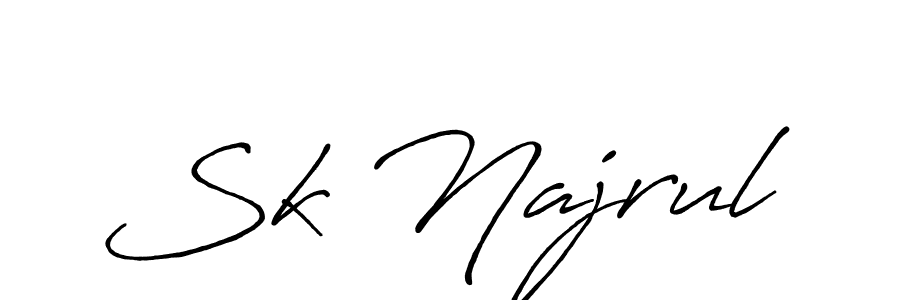 How to make Sk Najrul signature? Antro_Vectra_Bolder is a professional autograph style. Create handwritten signature for Sk Najrul name. Sk Najrul signature style 7 images and pictures png