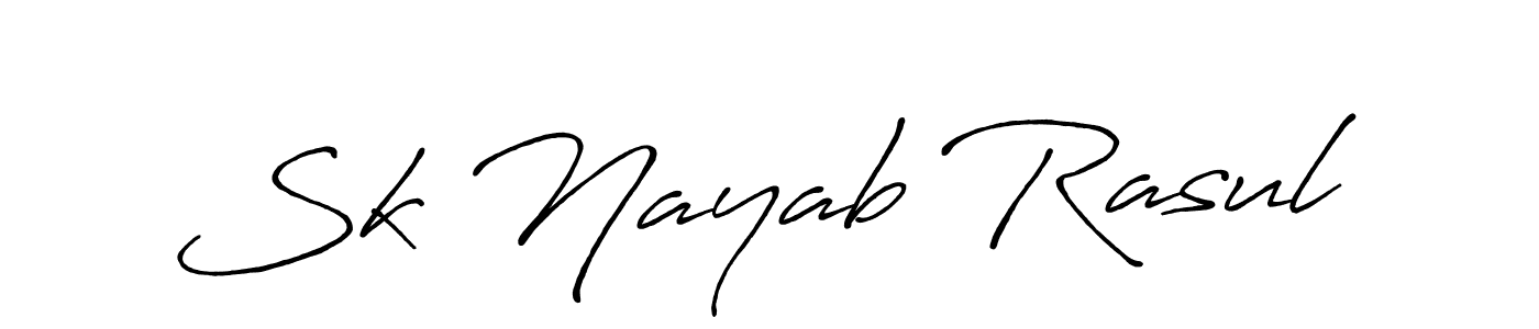 Design your own signature with our free online signature maker. With this signature software, you can create a handwritten (Antro_Vectra_Bolder) signature for name Sk Nayab Rasul. Sk Nayab Rasul signature style 7 images and pictures png