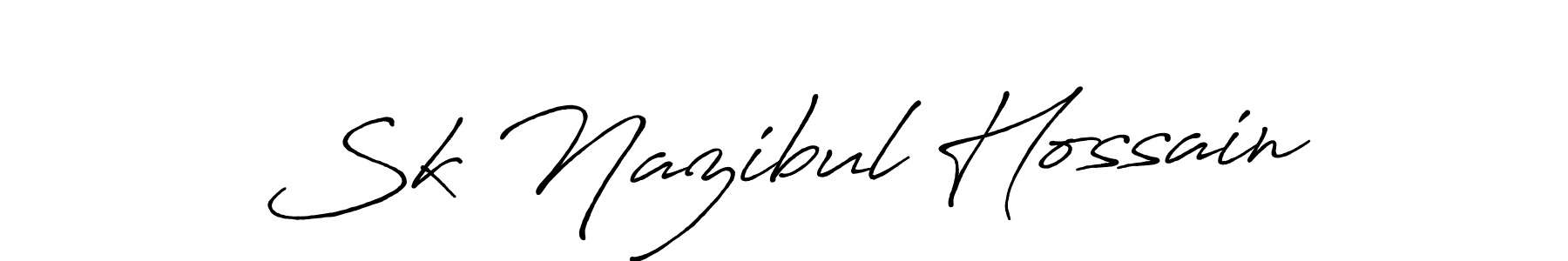 Use a signature maker to create a handwritten signature online. With this signature software, you can design (Antro_Vectra_Bolder) your own signature for name Sk Nazibul Hossain. Sk Nazibul Hossain signature style 7 images and pictures png