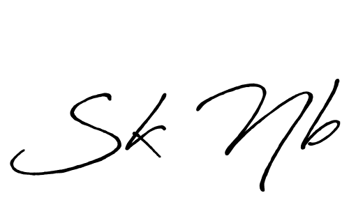 How to make Sk Nb name signature. Use Antro_Vectra_Bolder style for creating short signs online. This is the latest handwritten sign. Sk Nb signature style 7 images and pictures png