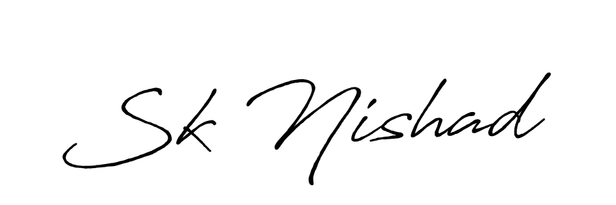 Sk Nishad stylish signature style. Best Handwritten Sign (Antro_Vectra_Bolder) for my name. Handwritten Signature Collection Ideas for my name Sk Nishad. Sk Nishad signature style 7 images and pictures png