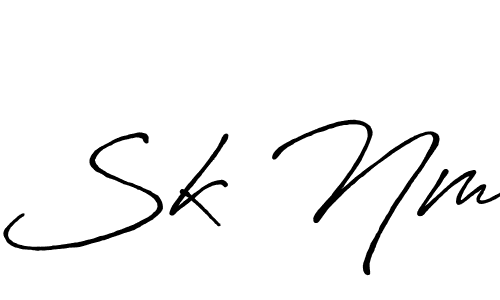 Sk Nm stylish signature style. Best Handwritten Sign (Antro_Vectra_Bolder) for my name. Handwritten Signature Collection Ideas for my name Sk Nm. Sk Nm signature style 7 images and pictures png