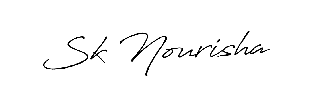 Make a beautiful signature design for name Sk Nourisha. With this signature (Antro_Vectra_Bolder) style, you can create a handwritten signature for free. Sk Nourisha signature style 7 images and pictures png