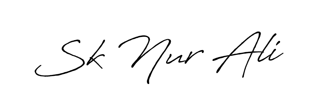 Create a beautiful signature design for name Sk Nur Ali. With this signature (Antro_Vectra_Bolder) fonts, you can make a handwritten signature for free. Sk Nur Ali signature style 7 images and pictures png
